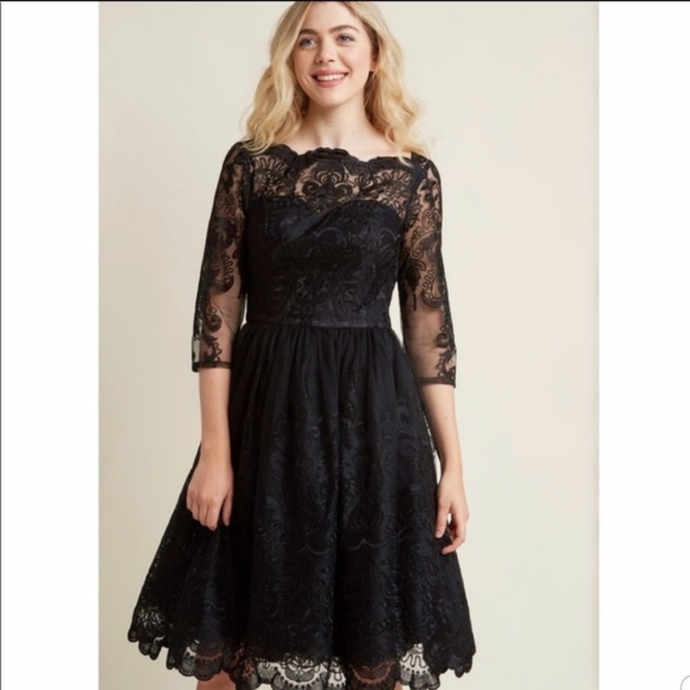 Modcloth Black Lace Chi Chi London Dress  NWT